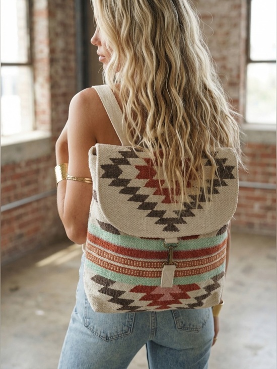 Panache Handbags - NWT Boho Western Festival Aztec Tribal Print Southwestern Backpack Purse Bag